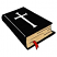 C1: Cross---White(Isacord 40 #1002)
C2: Pages---Sisal(Isacord 40 #1055)
C3: Ribbon---Poinsettia(Isacord 40 #1147)
C4: Book  Cover---Black(Isacord 40 #1234)
C5: Highlights---White(Isacord 40 #1002)