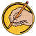C1: Background---Papaya(Isacord 40 #1024)&#13;&#10;C2: Pencil---Pumpkin(Isacord 40 #1168)&#13;&#10;C3: Hand---Twine(Isacord 40 #1017)&#13;&#10;C4: Pencil Head---Sisal(Isacord 40 #1055)&#13;&#10;C5: Eraser---Tropicana(Isacord 40 #1511)&#13;&#10;C6: Outline