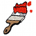 C1: Brush---White(Isacord 40 #1002)
C2: Handle---Pecan(Isacord 40 #1128)
C3: Metal---Silver Metallic(Yenmet/ Isamet #7009)
C4: Paint---Wildfire(Isacord 40 #1147)
C5: Outline---Black(Isacord 40 #1234)