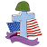 C1: Stripes---White(Isacord 40 #1002)
C2: Stripes---Foliage Rose(Isacord 40 #1169)
C3: Flag Square---Blue Ribbon(Isacord 40 #1535)
C4: Stars & Cross---White(Isacord 40 #1002)
C5: Cross---Oxford(Isacord 40 #1222)