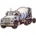 C1: Lights---Goldenrod(Isacord 40 #1137)&#13;&#10;C2: Metal---Silver Metallic(Yenmet/ Isamet #7009)&#13;&#10;C3: Tires---Leadville(Isacord 40 #1220)&#13;&#10;C4: Truck---White(Isacord 40 #1002)&#13;&#10;C5: Truck Shadows---Cadet Blue(Isacord 40 #1226)&#13