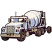 C1: Lights---Goldenrod(Isacord 40 #1137)
C2: Metal---Silver Metallic(Yenmet/ Isamet #7009)
C3: Tires---Leadville(Isacord 40 #1220)
C4: Truck---White(Isacord 40 #1002)
C5: Truck Shadows---Cadet Blue(Isacord 40 #1226)