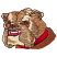 C1: Eyes---Bark(Isacord 40 #1186)&#13;&#10;C2: Teeth---White(Isacord 40 #1002)&#13;&#10;C3: Mouth---Blossom(Isacord 40 #1257)&#13;&#10;C4: Dog---Muslin(Isacord 40 #1082)&#13;&#10;C5: Shade---Pecan(Isacord 40 #1128)&#13;&#10;C6: Shade---Sage(Isacord 40 #11