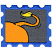 C1: Body & Tail---Pumpkin(Isacord 40 #1168)&#13;&#10;C2: Tail Tip---Yellow Bird(Isacord 40 #1124)&#13;&#10;C3: Background---Leadville(Isacord 40 #1220)&#13;&#10;C4: Outline---Black(Isacord 40 #1234)&#13;&#10;C5: Border---Nordic Blue(Isacord 40 #1076)