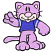 C1: Panther---Lavender(Isacord 40 #1193)&#13;&#10;C2: Shirt---Nordic Blue(Isacord 40 #1076)&#13;&#10;C3: Stripes---Oxford(Isacord 40 #1222)&#13;&#10;C4: Nose---Carnation(Isacord 40 #1121)&#13;&#10;C5: Muzzle---Muslin(Isacord 40 #1082)&#13;&#10;C6: Outline