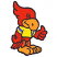 C1: Body---Poinsettia(Isacord 40 #1147)
C2: Legs---Red Pepper(Isacord 40 #1078)
C3: Shirt---Yellow Bird(Isacord 40 #1124)
C4: Beak & Feet---Apricot(Isacord 40 #1238)
C5: Stripes---Nordic Blue(Isacord 40 #1076)
