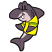C1: Shark---Whale(Isacord 40 #1041)
C2: Belly---Fieldstone(Isacord 40 #1236)
C3: Shirt---Canary(Isacord 40 #1124)
C4: Stripes---Lima Bean(Isacord 40 #1177)
C5: Tooth---White(Isacord 40 #1002)
C6: Outlines---Bla