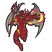 C1: Teeth---White(Isacord 40 #1002)&#13;&#10;C2: Wings---Stone(Isacord 40 #1180)&#13;&#10;C3: Underclothes---Goldenrod(Isacord 40 #1137)&#13;&#10;C4: Blast & Eyes---Sun - neon(Isacord 40 #1187)&#13;&#10;C5: Blast---Devil Red - neon(Isacord 40 #1246)&#13;&