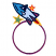 C1: Eyes & Teeth---White(Isacord 40 #1002)
C2: Nose---Wave Blue(Isacord 40 #1094)
C3: Body---Ice Cap(Isacord 40 #1074)
C4: Fins & Circle---Dusty Grape(Isacord 40 #1255)
C5: Flame---Poinsettia(Isacord 40 #1147)
