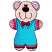 C1: Shirt---Wave Blue(Isacord 40 #1094)
C2: Bear---Redwood(Isacord 40 #1057)
C3: Stripes & Bow---Poinsettia(Isacord 40 #1147)
C4: Ears---Iced Pink(Isacord 40 #1064)
C5: Nose, Eyes & Outline---Black(Isacord 40 #1234)