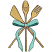 C1: Utensils---Old Gold(Isacord 40 #1055)
C2: Utensils Shading---Pecan(Isacord 40 #1128)
C3: Ribbon---Island Waters(Isacord 40 #1045)
C4: Ribbon---Caribbean(Isacord 40 #1090)
C5: Outlines---Black(Isacord 40 #1234)