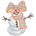 C1: Body---White(Isacord 40 #1002)
C2: Bow & Scarf---Daffodil(Isacord 40 #1135)
C3: Scarf & Bow Shading---Winter Sky(Isacord 40 #1165)
C4: Bow, Scarf Outline & Cheeks---Coral(Isacord 40 #1019)
C5: Arms, Buttons, Eyes, N