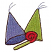C1: Hat---Cadet Blue(Isacord 40 #1226)
C2: Hat  Shadow---Nordic Blue(Isacord 40 #1076)
C3: Hat---Kiwi(Isacord 40 #1104)
C4: Blower---Poinsettia(Isacord 40 #1147)
C5: Outline---Black(Isacord 40 #1234)