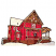 C1: Snow---White(Isacord 40 #1002)
C2: Siding---Spanish Tile(Isacord 40 #1020)
C3: Foundation---Pecan(Isacord 40 #1128)
C4: Door & Window Frame---Spice(Isacord 40 #1181)
C5: Side of House---Apricot(Isacord 40 #1238)