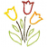 C1: Flower---Citrus(Isacord 40 #1187)&#13;&#10;C2: Flower---Winterberry(Isacord 40 #1035)&#13;&#10;C3: Flower---Goldenrod(Isacord 40 #1137)&#13;&#10;C4: Stems---Evergreen(Isacord 40 #1208)&#13;&#10;C5: Leaves---Bright Mint(Isacord 40 #1510)