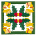 C1: Bell Stripes---Spanish Tile(Isacord 40 #1020)&#13;&#10;C2: Bells & Banner---Parchment(Isacord 40 #1066)&#13;&#10;C3: Border---Lime(Isacord 40 #1176)&#13;&#10;C4: Bells & Banner---Canary(Isacord 40 #1124)&#13;&#10;C5: Holly Leaves---Swiss Ivy(Isacord 4