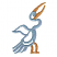 C1: Legs & Beak---Honey Gold(Isacord 40 #1025)&#13;&#10;C2: Body---Azure Blue(Isacord 40 #1203)