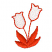 C1: Flowers---White(Isacord 40 #1002)&#13;&#10;C2: Leaves & Outline---Red Pepper(Isacord 40 #1078)