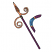 C1: Staff & Boomerang Ends---Dark Current(Isacord 40 #1192)
C2: Boomerang Middle---Crystal Blue(Isacord 40 #1249)
C3: Spear Point---Candlelight(Isacord 40 #1137)
C4: Spear Head Detail---Autumn Leaf(Isacord 40 #1126)
C5: