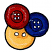 C1: Button---Lemon(Isacord 40 #1167)&#13;&#10;C2: Button---Nordic Blue(Isacord 40 #1076)&#13;&#10;C3: Button---Poinsettia(Isacord 40 #1147)&#13;&#10;C4: Shading---Gold(Isacord 40 #1185)&#13;&#10;C5: Shading---Provence(Isacord 40 #1197)&#13;&#10;C6: Shadin