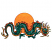 C1: Sun---Canary(Isacord 40 #1124)&#13;&#10;C2: Sun Fade---Pumpkin(Isacord 40 #1168)&#13;&#10;C3: Belly---Canary(Isacord 40 #1124)&#13;&#10;C4: Body---Swiss Ivy(Isacord 40 #1079)&#13;&#10;C5: Eyes---Foliage Rose(Isacord 40 #1169)&#13;&#10;C6: Head---Canar