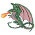 C1: Wings---Twine(Isacord 40 #1017)
C2: Shade---Salmon(Isacord 40 #1259)
C3: Dragon---Pear(Isacord 40 #1049)
C4: Shade---Backyard Green(Isacord 40 #1175)
C5: Spine---Bright Mint(Isacord 40 #1510)
C6: Flame---Ye