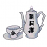 C1: Cup, Saucer, & Pot---Muslin(Isacord 40 #1082)&#13;&#10;C2: Shading---Buttercream(Isacord 40 #1022)&#13;&#10;C3: Shading---Oyster(Isacord 40 #1236)&#13;&#10;C4: Shading---Sterling(Isacord 40 #1011)&#13;&#10;C5: Outlines---Leadville(Isacord 40 #1220)&#1