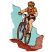 C1: Sky---Aqua(Isacord 40 #1204)
C2: Earth---Rust(Isacord 40 #1058)
C3: Skin---Twine(Isacord 40 #1017)
C4: Shirt & Helmet---Goldenrod(Isacord 40 #1137)
C5: Shadow---Golden Grain(Isacord 40 #1126)
C6: Handle Bar