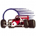 C1: Background---Nordic Blue(Isacord 40 #1076)
C2: Tires---Charcoal(Isacord 40 #1234)
C3: Helmet---Dark Current(Isacord 40 #1192)
C4: Car---White(Isacord 40 #1002)
C5: Body---Poinsettia(Isacord 40 #1147)
C6: St