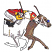 C1: Front Horse---White(Isacord 40 #1002)
C2: Shade---Fawn(Isacord 40 #1128)
C3: Shirt & Horse Mask---Poinsettia(Isacord 40 #1147)
C4: Shirt & Hat---Lemon(Isacord 40 #1167)
C5: Shade---Honey Gold(Isacord 40 #1025)&