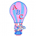 C1: Balloon---Azalea Pink(Isacord 40 #1224)&#13;&#10;C2: Balloon & Basket---Crystal Blue(Isacord 40 #1249)&#13;&#10;C3: Bottle---Muslin(Isacord 40 #1082)&#13;&#10;C4: Baby---Shrimp Pink(Isacord 40 #1017)&#13;&#10;C5: Outlines A & C---Bright Ruby(Isacord 4