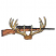 C1: Gun---Toffee(Isacord 40 #1126)
C2: Shading---Date(Isacord 40 #1216)
C3: Antlers---Lemon Frost(Isacord 40 #1022)
C4: Shading---Honey Gold(Isacord 40 #1025)
C5: Antler Mount---Golden Grain(Isacord 40 #1126)
C