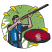 C1: Background---Bright Mint(Isacord 40 #1510)
C2: Clay Pigeon---Poinsettia(Isacord 40 #1147)
C3: Highlight---White(Isacord 40 #1002)
C4: Gun---Pine Bark(Isacord 40 #1170)
C5: Pants---Ocean Blue(Isacord 40 #1172)&#
