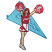 C1: Background---Crystal Blue(Isacord 40 #1249)&#13;&#10;C2: Flag Outline---Tropical Blue(Isacord 40 #1534)&#13;&#10;C3: Skirt & Pom Pom's Center---White(Isacord 40 #1002)&#13;&#10;C4: Skin---Twine(Isacord 40 #1017)&#13;&#10;C5: Pom Poms & Shirt---Poinset