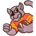 C1: Eyes, Teeth & Football---White(Isacord 40 #1002)
C2: Panther---Amethyst Frost(Isacord 40 #1254)
C3: Jersey---Tangerine(Isacord 40 #1078)
C4: Jersey & Stripes---Papaya(Isacord 40 #1024)
C5: Football---Rust(Isacord 40
