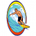 C1: Background---Island Waters(Isacord 40 #1045)
C2: Wave---Baccarat Green(Isacord 40 #1046)
C3: Water---Nordic Blue(Isacord 40 #1076)
C4: Ankle Wrap & Board---Goldenrod(Isacord 40 #1137)
C5: Board & Hair---Canary(Isaco