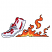 C1: Shoe---White(Isacord 40 #1002)
C2: Spots---Poinsettia(Isacord 40 #1147)
C3: Flame---Pumpkin(Isacord 40 #1168)
C4: Flame---Citrus(Isacord 40 #1187)
C5: Outlines---Black(Isacord 40 #1234)