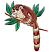C1: Eyes---Nutmeg(Isacord 40 #1056)&#13;&#10;C2: Leaves---Green(Isacord 40 #1503)&#13;&#10;C3: Leaves Outline---Caper(Isacord 40 #1227)&#13;&#10;C4: Branch---Chocolate(Isacord 40 #1059)&#13;&#10;C5: Face & Tail---Muslin(Isacord 40 #1082)&#13;&#10;C6: Body