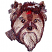 C1: Eyes & Nose---Black(Isacord 40 #1234)
C2: Light Fur---Baguette(Isacord 40 #1229)
C3: Dark Fur---Pecan(Isacord 40 #1128)
C4: Dark Fur Shading---Pine Bark(Isacord 40 #1170)
C5: Bow---Poinsettia(Isacord 40 #1147)&