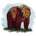 C1: Sky---Oxford(Isacord 40 #1222)&#13;&#10;C2: Bear Under Fill---Bark(Isacord 40 #1186)&#13;&#10;C3: Bear Shadow---Charcoal(Isacord 40 #1234)&#13;&#10;C4: Fur---Spice(Isacord 40 #1181)&#13;&#10;C5: Fur Highlight---Candlelight(Isacord 40 #1137)&#13;&#10;C
