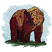 C1: Sky---Oxford(Isacord 40 #1222)
C2: Bear Under Fill---Bark(Isacord 40 #1186)
C3: Bear Shadow---Charcoal(Isacord 40 #1234)
C4: Fur---Spice(Isacord 40 #1181)
C5: Fur Highlight---Candlelight(Isacord 40 #1137)
C