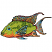 C1: Fish---Marsh(Isacord 40 #1209)&#13;&#10;C2: Shading---Grasshopper(Isacord 40 #1176)&#13;&#10;C3: Side Fin---Pearl / Iridescent(Yenmet/ Isamet #7021)&#13;&#10;C4: Fins & Fish Bottom---Apricot(Isacord 40 #1238)&#13;&#10;C5: Spots---Crystal Blue(Isacord
