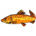 C1: Fish---Lemon(Isacord 40 #1167)&#13;&#10;C2: Coloration---Pumpkin(Isacord 40 #1168)&#13;&#10;C3: Coloration---Nutmeg(Isacord 40 #1056)&#13;&#10;C4: Spots---Sage(Isacord 40 #1180)&#13;&#10;C5: Outlines & Features---Charcoal(Isacord 40 #1234)&#13;&#10;C6