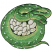 C1: Shadow---Backyard Green(Isacord 40 #1175)
C2: Snake---Pear(Isacord 40 #1049)
C3: Shade---Lime(Isacord 40 #1176)
C4: Belly---Parchment(Isacord 40 #1066)
C5: Eggs---Muslin(Isacord 40 #1082)
C6: Shade---Oat(Is