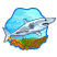 C1: Water---Spearmint(Isacord 40 #1204)
C2: Shark---Glacier Green(Isacord 40 #1223)
C3: Water Shading---Marine Aqua(Isacord 40 #1513)
C4: Background---Caper(Isacord 40 #1227)
C5: Background Shading---Moss(Isacord 40 #11