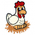 C1: Eyes---White(Isacord 40 #1002)
C2: Hen---Lemon Frost(Isacord 40 #1022)
C3: Face---Papaya(Isacord 40 #1024)
C4: Straw & Beak---Yellow Bird(Isacord 40 #1124)
C5: Head---Poinsettia(Isacord 40 #1147)
C6: Feet--