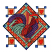 C1: Backgrounds---Honey Gold(Isacord 40 #1025)
C2: Sun Rays---Terra Cotta(Isacord 40 #1081)
C3: Feathers---Cherry(Isacord 40 #1169)
C4: Checks, Hearts, & Feathers---Poppy(Isacord 40 #1037)
C5: Frame & Feathers---Bright
