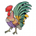 C1: Feathers---Oat(Isacord 40 #1127)&#13;&#10;C2: Feathers---Canary(Isacord 40 #1124)&#13;&#10;C3: Feet---Marsh(Isacord 40 #1209)&#13;&#10;C4: Breast---Orchid(Isacord 40 #1255)&#13;&#10;C5: Shade---Fawn(Isacord 40 #1128)&#13;&#10;C6: Shade---Pumpkin(Isaco