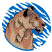 C1: Background---Tropical Blue(Isacord 40 #1534)&#13;&#10;C2: Fur---Champagne(Isacord 40 #1070)&#13;&#10;C3: Fur---Toffee(Isacord 40 #1126)&#13;&#10;C4: Shade---Pecan(Isacord 40 #1128)&#13;&#10;C5: Outline---Black(Isacord 40 #1234)
