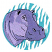 C1: Background---Baccarat Green(Isacord 40 #1046)&#13;&#10;C2: Hippo---Lavender(Isacord 40 #1193)&#13;&#10;C3: Hippo Detail---Amethyst Frost(Isacord 40 #1254)&#13;&#10;C4: Outline Hippo---Black(Isacord 40 #1234)&#13;&#10;C5: Outline---Baccarat Green(Isaco